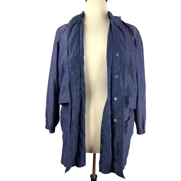 Vintage 80's Navy Blue Rainshedder Jacket, Women's Size 14W - Picture 3 of 13